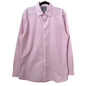 Bonobos Shirt Mens 17 36 Pink Tailored Slim Fit‎ Wrinkle Free Long Sleeve Cotton